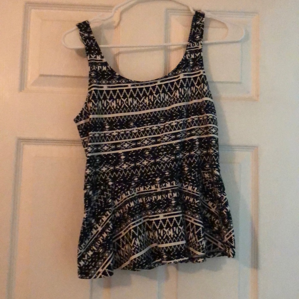 Black and white pattern blouse